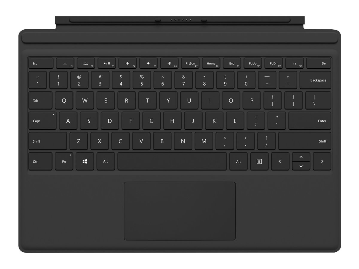 Microsoft Surface Pro Type Cover (M1725) - Clavier - avec trackpad, accéléromètre - Espagnol - noir - commercial - pour Surface Pro (Mi-2017), Pro 3, Pro 4 - FMN-00012 - Claviers