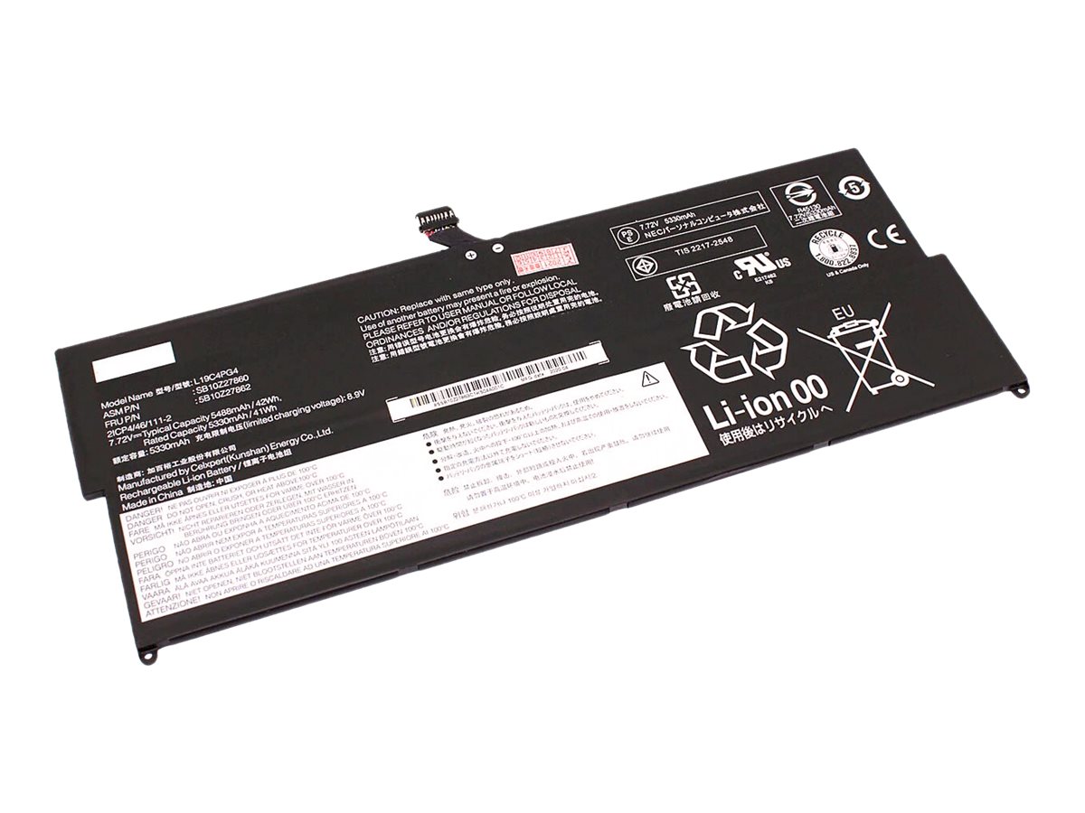 DLH - Batterie de portable (équivalent à : Lenovo L19M4PG3, Lenovo L19M4PG4, Lenovo L19C4PG4, Lenovo L19C4PG3, Lenovo 5B10Z26480, Lenovo SB10Z26484, Lenovo 5B10Z26487, Lenovo 5B10Z27860, Lenovo 5B10Z27861, Lenovo 5B10Z27862) - lithium-polymère - 5250 mAh - 41 Wh - pour Lenovo ThinkPad X12 Detachable 20UV, 20UW - LEVO4737-B041Y2 - Batteries spécifiques