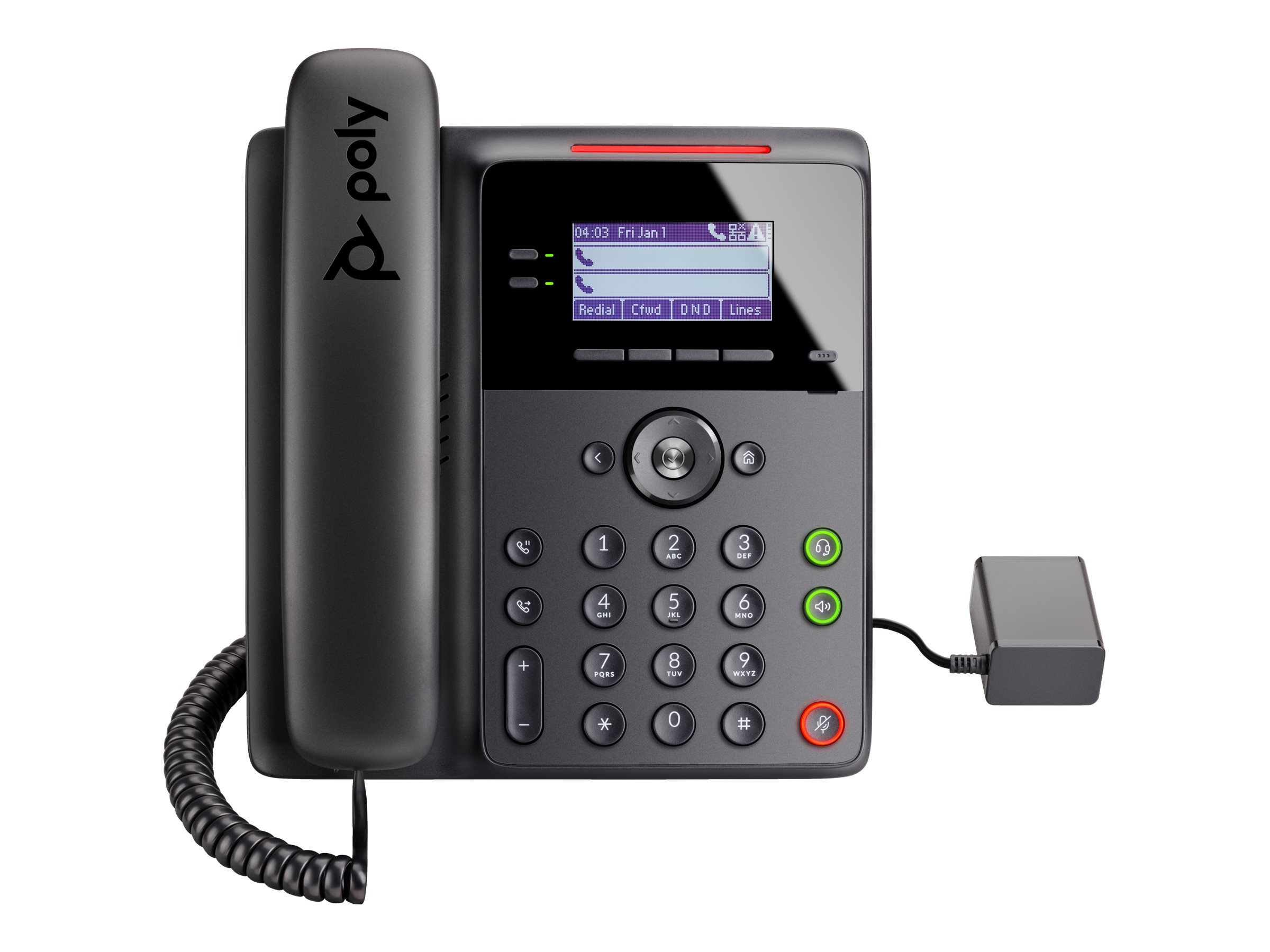 Poly Edge B10 - Téléphone VoIP avec ID d'appelant/appel en instance - à 5 voies capacité d'appel - SIP, SDP - 8 lignes - noir - 84C19AA#ABB - Téléphones filaires