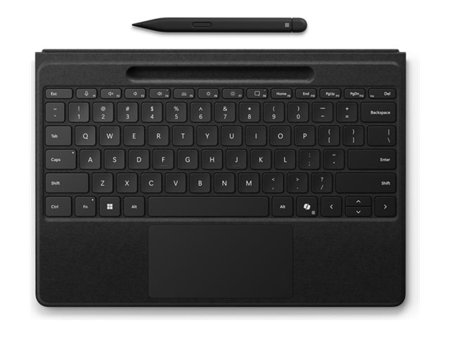 Microsoft Surface Pro Flex Keyboard - Clavier - avec pavé tactile, accéléromètre, plateau de rangement et de chargement du Surface Slim Pen 2 - rétroéclairé - sans fil - Bluetooth LE - AZERTY - Français - noir - avec Slim Pen - Y8U-00005 - Claviers