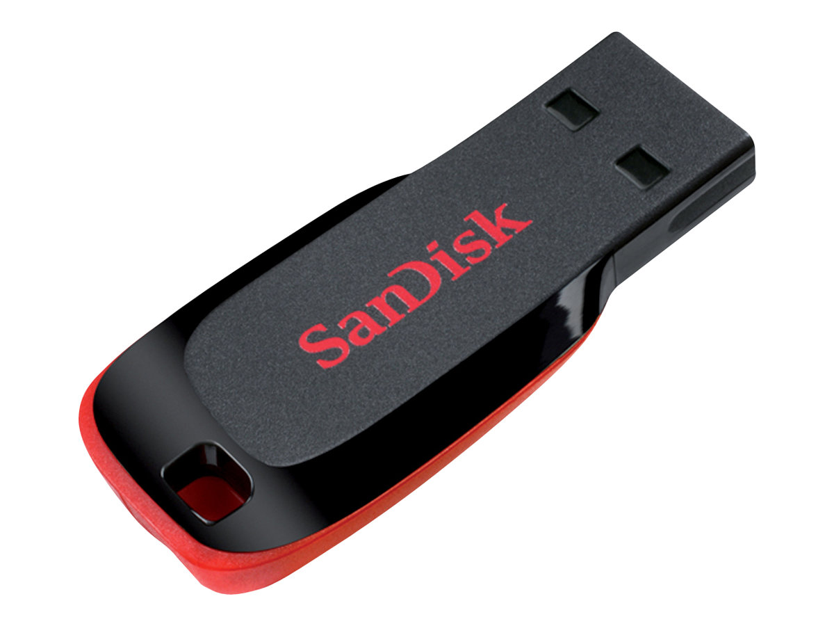 SanDisk Cruzer Blade - Clé USB - 64 Go - USB 2.0 - noir, rouge - SDCZ50-064G-B35 - Lecteurs flash