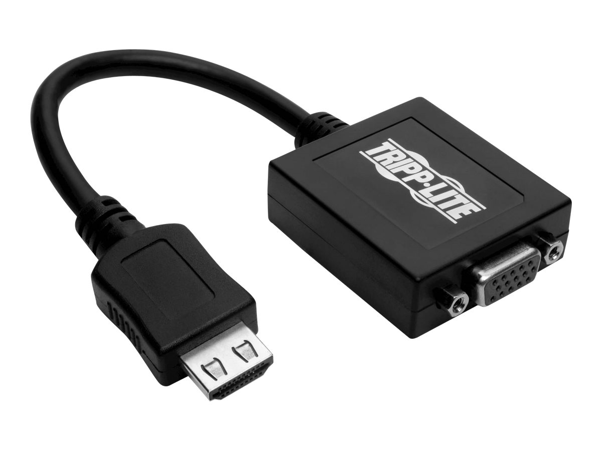 Tripp Lite HDMI to VGA with Audio Converter Cable Adapter for Ultrabook/Laptop/Desktop PC, (M/F), 6-in. (15.24 cm) - Adaptateur vidéo - Conformité TAA - HDMI mâle pour HD-15 (VGA) femelle - 15.24 cm - noir - support 1920 x 1200 (WUXGA) - P131-06N - Câbles spéciaux