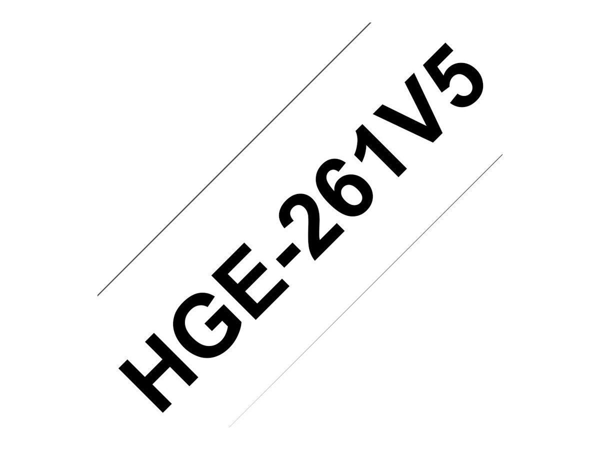 Brother HGE-261V5 - Noir sur blanc - Rouleau (3,6 cm x 8 m) 5 cassette(s) ruban laminé - pour P-Touch PT-9500pc, PT-9700PC, PT-9800PCN; P-Touch R RL-700S - HGE261V5 - Papier pour rouleau