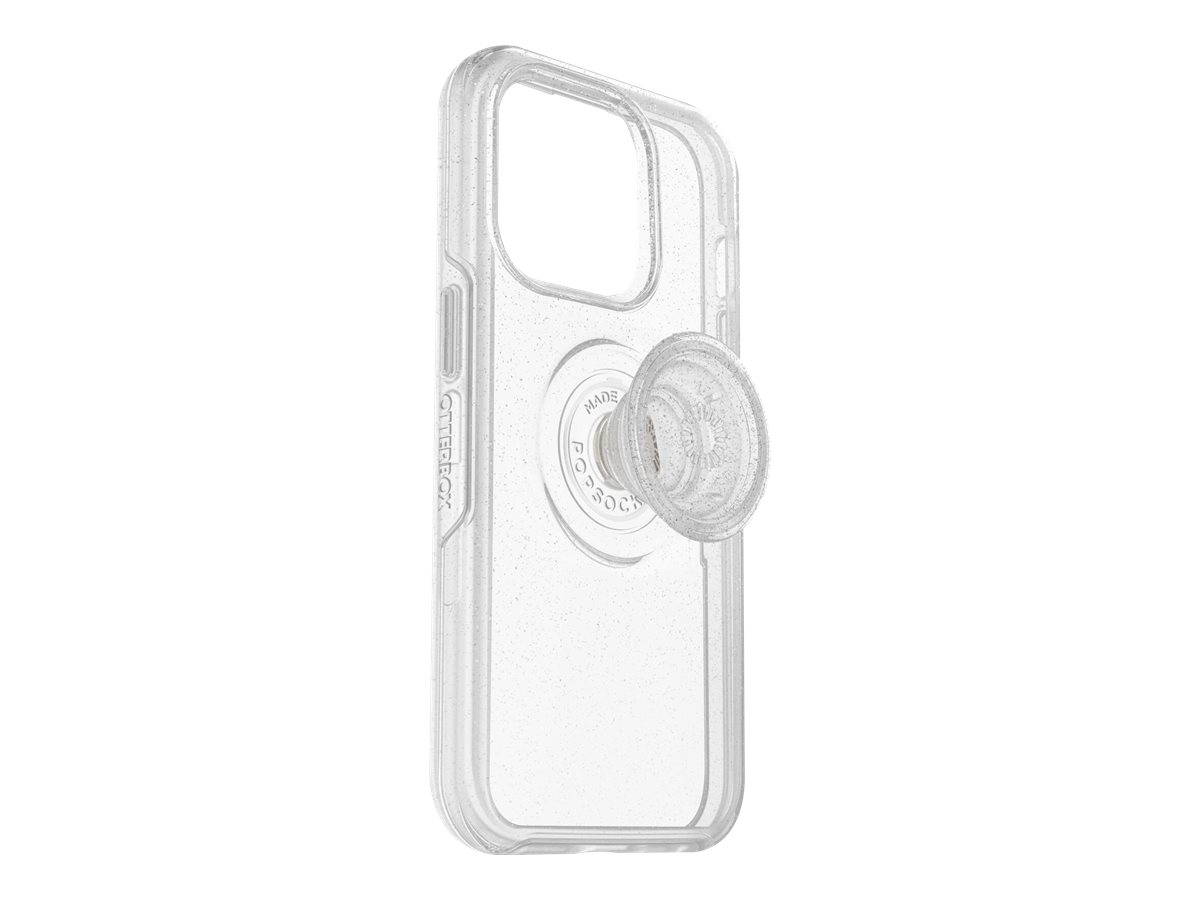OtterBox Otter + Pop Symmetry Series - Coque de protection pour téléphone portable - polycarbonate, caoutchouc synthétique - Stardust Pop (paillettes transparentes) - pour Apple iPhone 14 Pro - 77-88809 - Coques et étuis pour téléphone portable