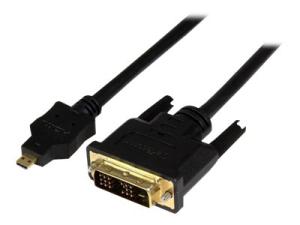 StarTech.com Câble Adaptateur Micro HDMI vers DVI-D Mâle / Mâle - 3 m (HDDDVIMM3M) - Câble adaptateur - DVI-D mâle pour 19 pin micro HDMI Type D mâle - 3 m - blindé - noir - HDDDVIMM3M - Câbles HDMI