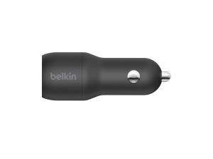 Belkin BOOST CHARGE Double chargeur - Adaptateur d'alimentation pour voiture - 24 Watt - 4.8 A - 2 connecteurs de sortie (USB) - noir - CCB001BTBK - Batteries et adaptateurs d'alimentation pour téléphone cellulaire