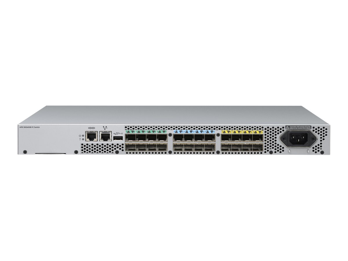 HPE SN3600B 32Gb 24-port/24-port Active Fibre Channel Switch - Commutateur - Géré - 24 x 32Gb Fibre Channel SFP28 - Montable sur rack - R8P28A - SAN