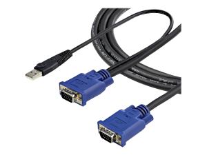 StarTech.com Câble pour Switch KVM VGA avec USB 2 en 1 - 3m - Câble vidéo / USB - USB, HD-15 (VGA) (M) pour HD-15 (VGA) (M) - 3.05 m - noir - pour P/N: CAB831HDU, RACKCONS1908, SV1631DUSBUK, SV565DUTPU, SV565UTPUL, SV831DUSBUK - SVECONUS10 - Câbles KVM