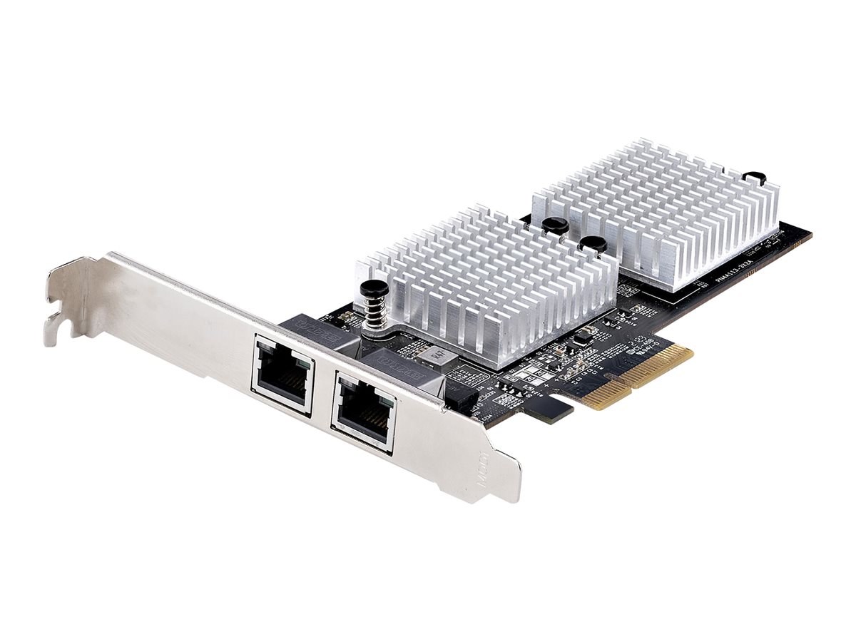 StarTech.com 2-Port 10Gbps PCIe Network Adapter Card, Network Card for PCs/Servers, Full-Height/Low-Profile PCIe Ethernet Card w/Jumbo Frames, NIC/LAN Interface Card - Marvell AQC113CS Chipset, PXE Boot (ST10GSPEXNDP2) - Adaptateur réseau - PCIe 3.0 x4 profil bas - 10 Gigabit Ethernet x 2 - noir - ST10GSPEXNDP2 - Adaptateurs réseau PCI-e