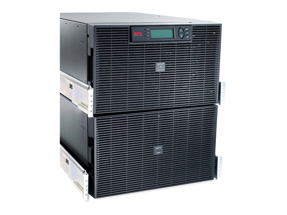 APC Smart-UPS RT - Onduleur (rack-montable) - CA 220/230/240 V - 12 kW - 15000 VA - triphasé/monophasé - Ethernet 10/100, RS-232 - connecteurs de sortie : 10 - 12U - noir - pour P/N: AR2487G, AR3105W, AR3140G, AR3155W, AR3305W, AR3340G, AR3355SP, AR3355W, NBWL0356A - SURT15KRMXLI - UPS montables sur rack