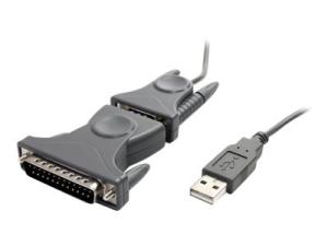 StarTech.com Câble Adaptateur USB vers Port Série DB9 - DB25 avec Adaptateur DB9 DB25 - Adaptateur série - USB 2.0 - gris - ICUSB232DB25 - Cartes réseau USB