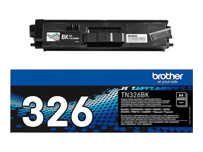Brother TN326BK - Noir - original - cartouche de toner - pour Brother DCP-L8400, DCP-L8450, HL-L8250, HL-L8350, MFC-L8650, MFC-L8850 - TN326BK - Cartouches de toner Brother