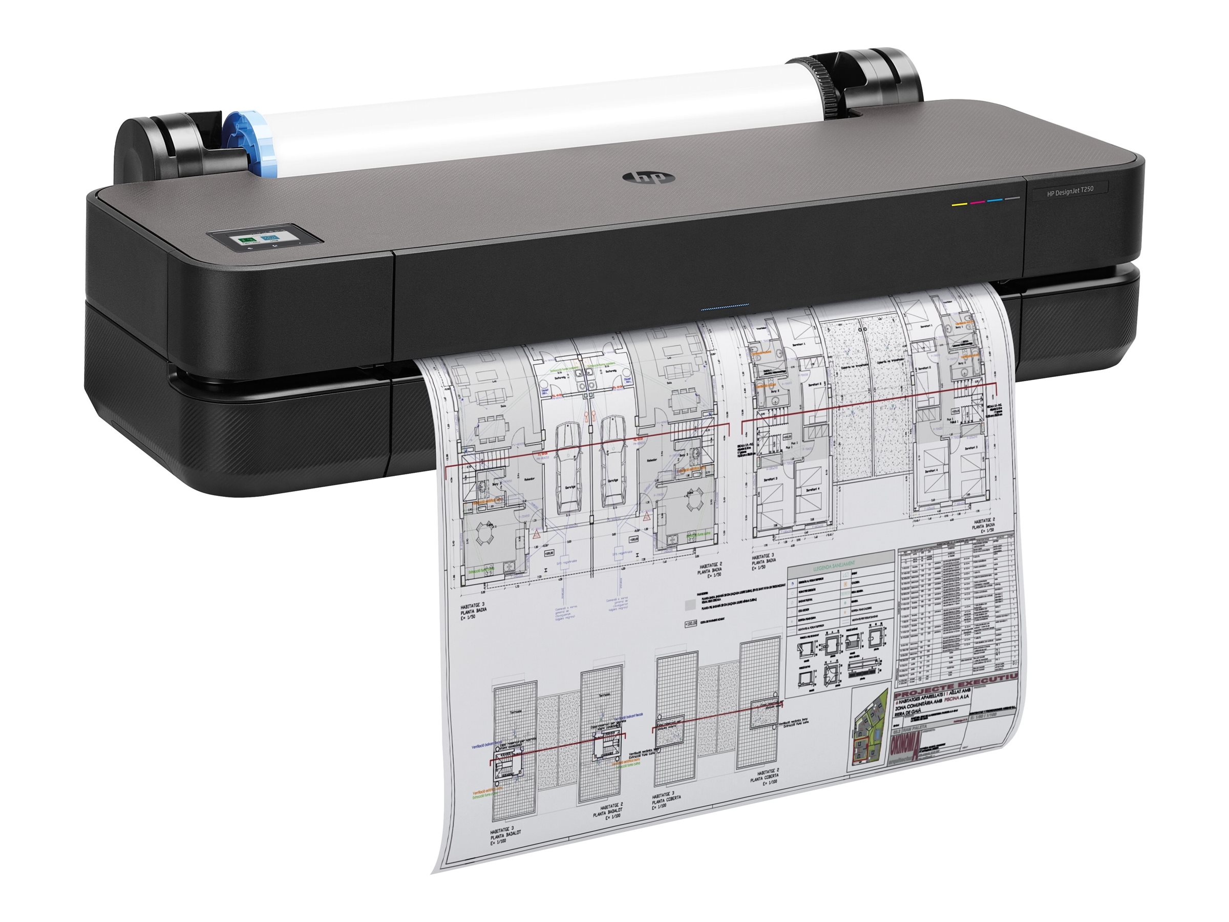 HP DesignJet T250 - 24" imprimante grand format - couleur - jet d'encre - A1, ANSI D - 2 400 x 1 200 ppp - jusqu'à 0.5 min/page (mono) / jusqu'à 0.5 min/page (couleur) - USB 2.0, LAN, Wi-Fi - 5HB06D#B19 - Imprimantes jet d'encre