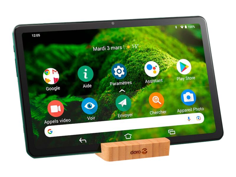 Doro - Tablette - Android 12 - 32 Go - 10.4" IPS (2000 x 1200) - Logement microSD - vert - 8343 - Tablettes et appareils portables