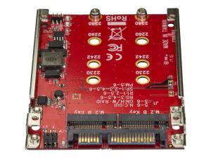 StarTech.com Adaptateur pour deux disques SSD M.2 vers SATA - Convertisseur disque NGFF vers SATA dans baie de 2,5" - RAID - Contrôleur de stockage (RAID) - M.2 - M.2 Card - RAID RAID 0, 1, JBOD, BIG - SATA 6Gb/s - rouge - S322M225R - Adaptateurs de stockage