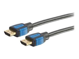 C2G 10ft HDMI Cable with Gripping Connectors - High Speed 4K HDMI Cable - 4K 60Hz - M/M - Câble HDMI avec Ethernet - HDMI mâle pour HDMI mâle - 3.05 m - double blindage - noir - support 4K - 29678 - Accessoires pour systèmes audio domestiques