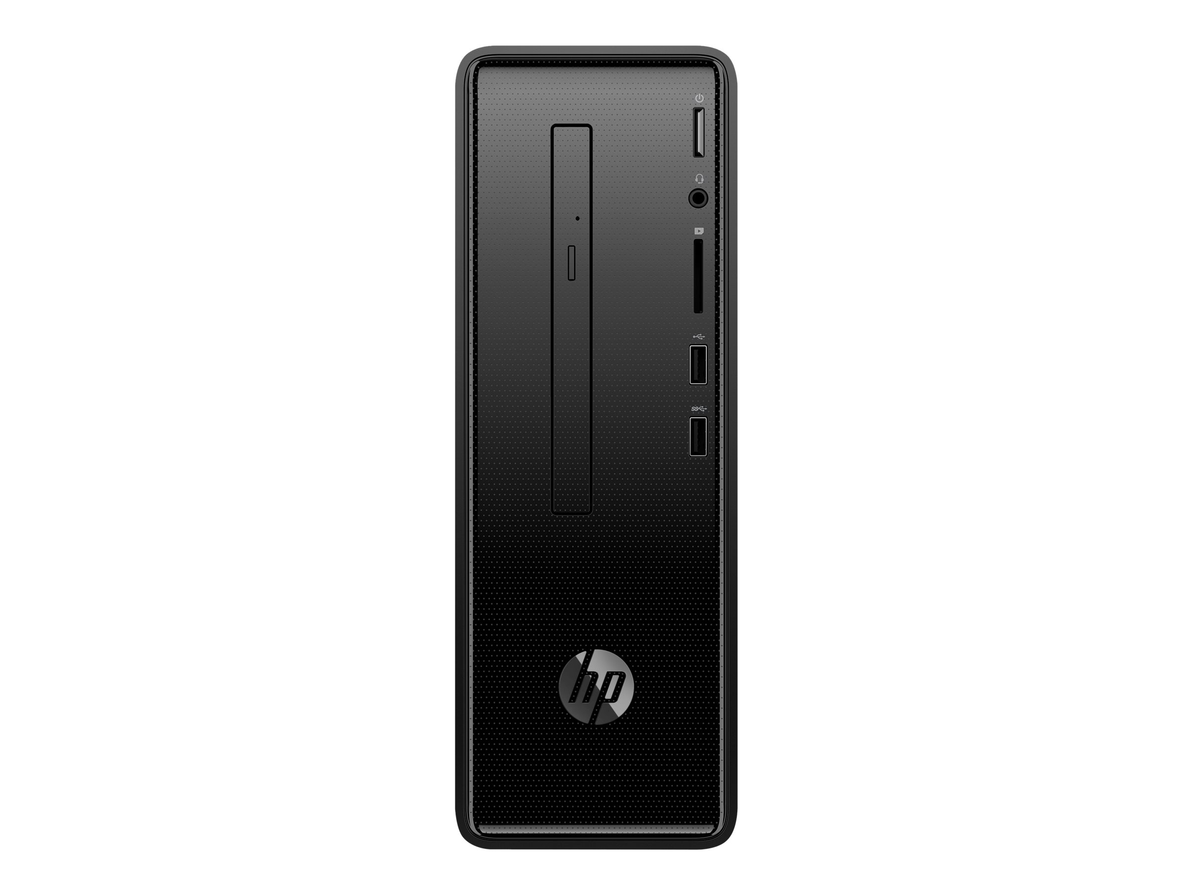 HP Slimline 290-a0000nfm - MT - A4 9125 / jusqu'à 2.6 GHz - RAM 4 Go - HDD 1 To - Radeon R3 - Gigabit Ethernet - 802.11a/b/g/n/ac, Bluetooth 4.2 - Win 10 Familiale 64 bits - moniteur : LED 21.5" 1920 x 1080 (Full HD) - clavier : Français - noir profond - 2DE58EA#ABF - Ordinateurs de bureau