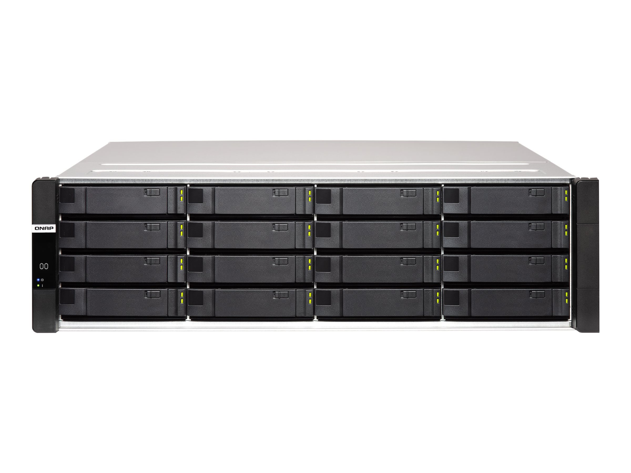 QNAP ES1686DC - Serveur NAS - 16 Baies - rack-montable - SAS 12Gb/s - RAID RAID 0, 1, 5, 6, 10, JBOD, disque de réserve 5, 6 disques de secours, disque de réserve 10, disque de réserve 1 - RAM 128 Go - Gigabit Ethernet / 10 Gigabit Ethernet - iSCSI support - 3U - ES1686DC-2142IT-128G - NAS