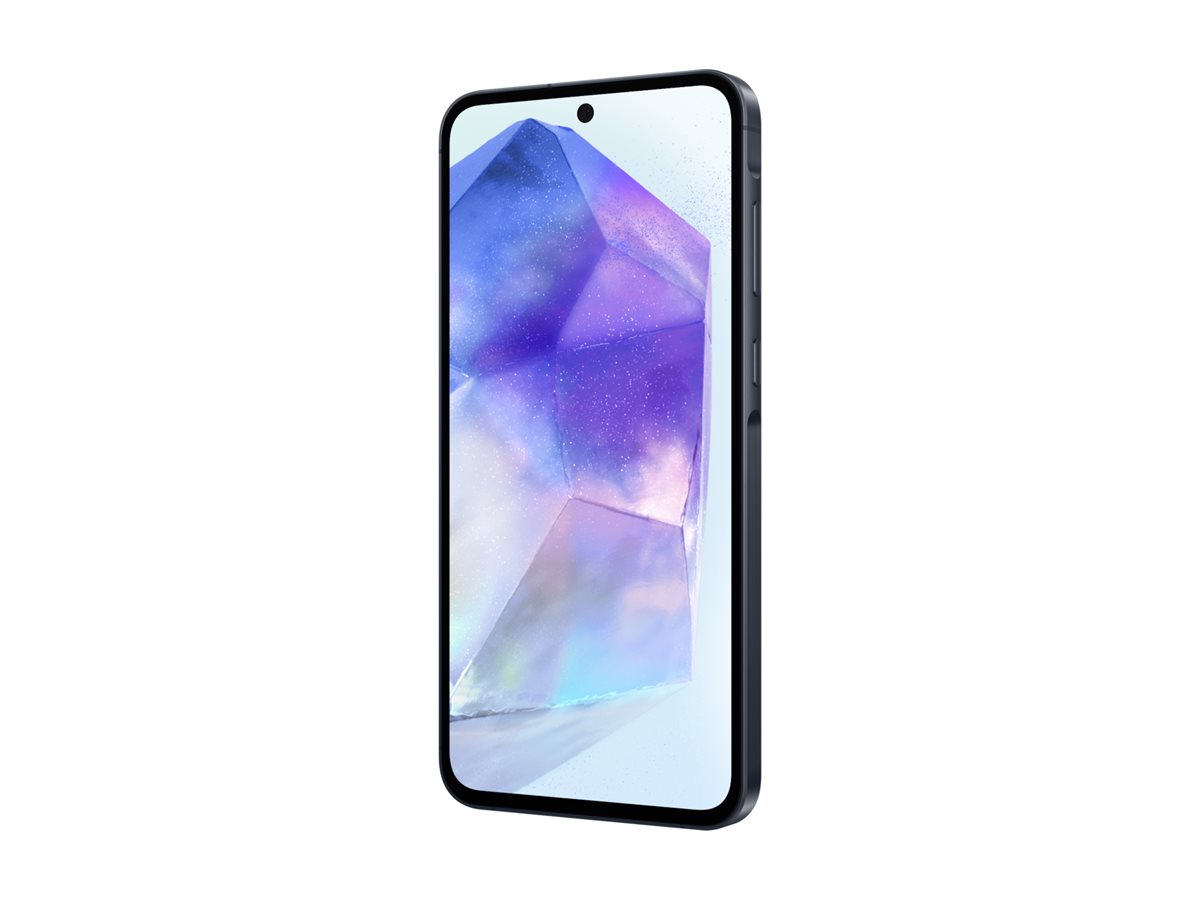 Samsung Galaxy A55 - 5G smartphone - double SIM - RAM 8 Go / Mémoire interne 128 Go - microSD slot - écran OEL - 6.6" - 2340 x 1080 pixels (120 Hz) - 3 x caméras arrière 50 MP, 12 MP, 5 MP - front camera 32 MP - marine exceptionnel - SM-A556BZKAEUB - Smartphones 5G