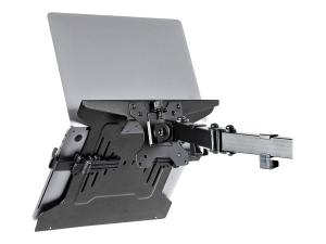 StarTech.com VESA Laptop Tray, Adjustable Monitor Arm Laptop Tray Secures Notebooks up to 4.5kg (9.9lb), 75x75 & 100x100 VESA Holes, Ventilated, Compatible w/ Monitor Desk Mounts & Stands - Vertical Laptop Holder (LAPTOP-ARM-TRAY) - Composant de montage (plateau pour ordinateur portable, 2 x bras pour ordinateur portable, 2 x clips de bras pour ordinateur portable) - pour ordinateur portable - plastique, acier - noir - LAPTOP-ARM-TRAY - Accessoires pour ordinateur portable et tablette