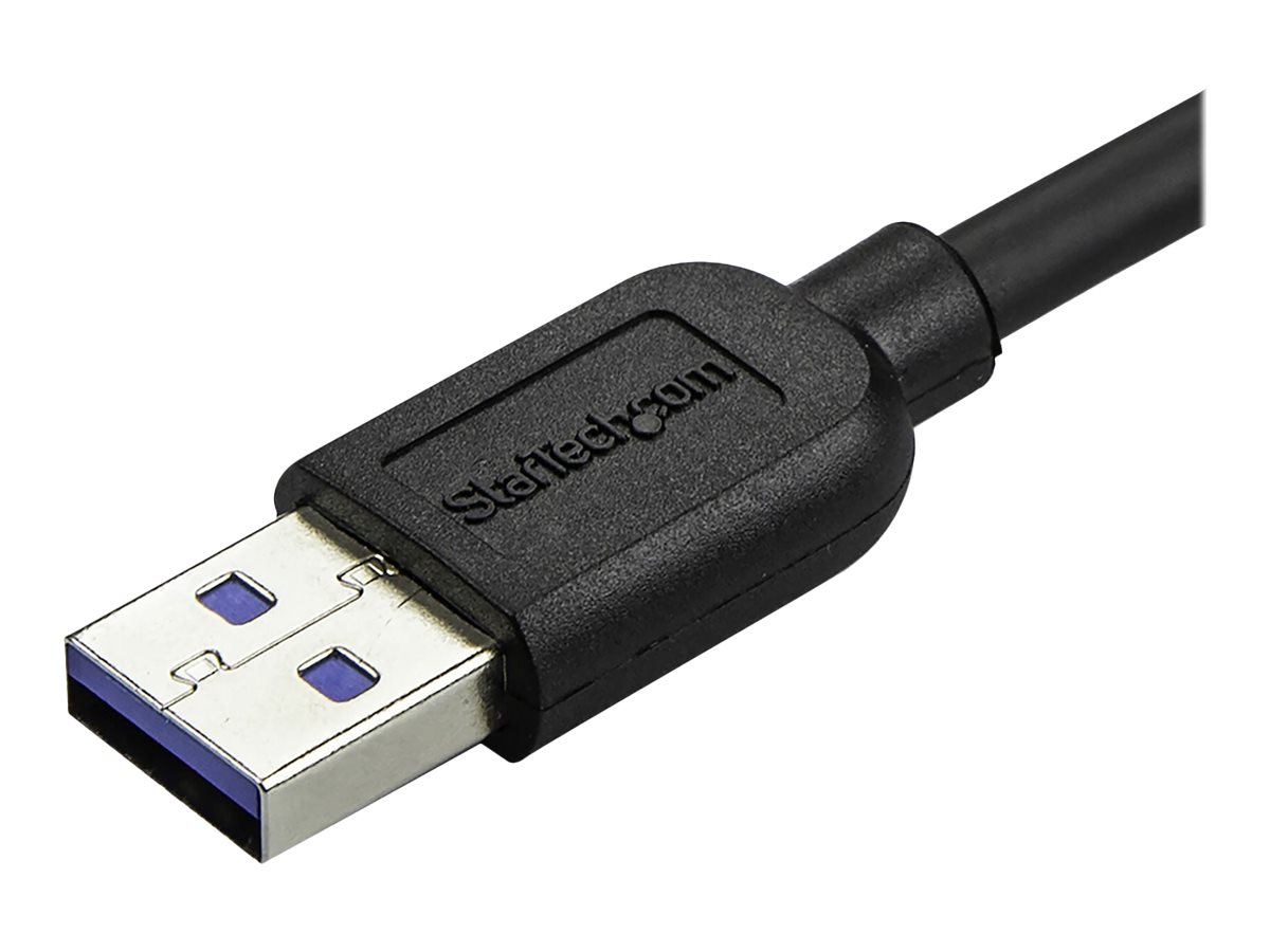 StarTech.com Câble Micro USB 3.0 slim - Cordon USB-A vers Micro-B à angle droit de 50 cm - USB 3.1 Gen 1 (5 Gb/s) - M/M - Câble USB - Micro-USB de type B (M) pour USB type A (M) - USB 3.0 - 50 cm - moulé, connecteur à angle droit - noir - USB3AU50CMRS - Câbles USB