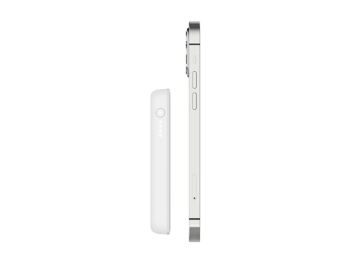 Belkin BOOST CHARGE - Banque d'alimentation - 2500 mAh - 7.5 Watt (MagSafe) - blanc - pour Apple iPhone 12, 12 mini, 12 Pro, 12 Pro Max - BPD002BTWH - Batteries et adaptateurs d'alimentation pour téléphone cellulaire
