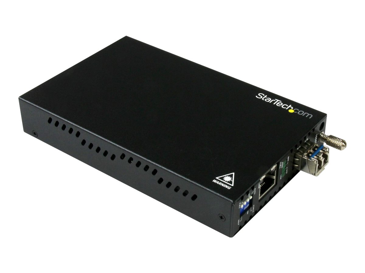 StarTech.com Convertisseur de média fibre optique GbE - Monomode LC - Convertisseur Ethernet cuivre vers fibre - 20 km (ET91000SM20) - Convertisseur de média à fibre optique - 1GbE - 1000Base-LX, 1000Base-T - RJ-45 / mode unique LC - jusqu'à 20 km - 1310 nm - pour P/N: SVA12M2NEUA, SVA12M5NA - ET91000SM20 - Transmetteurs optiques