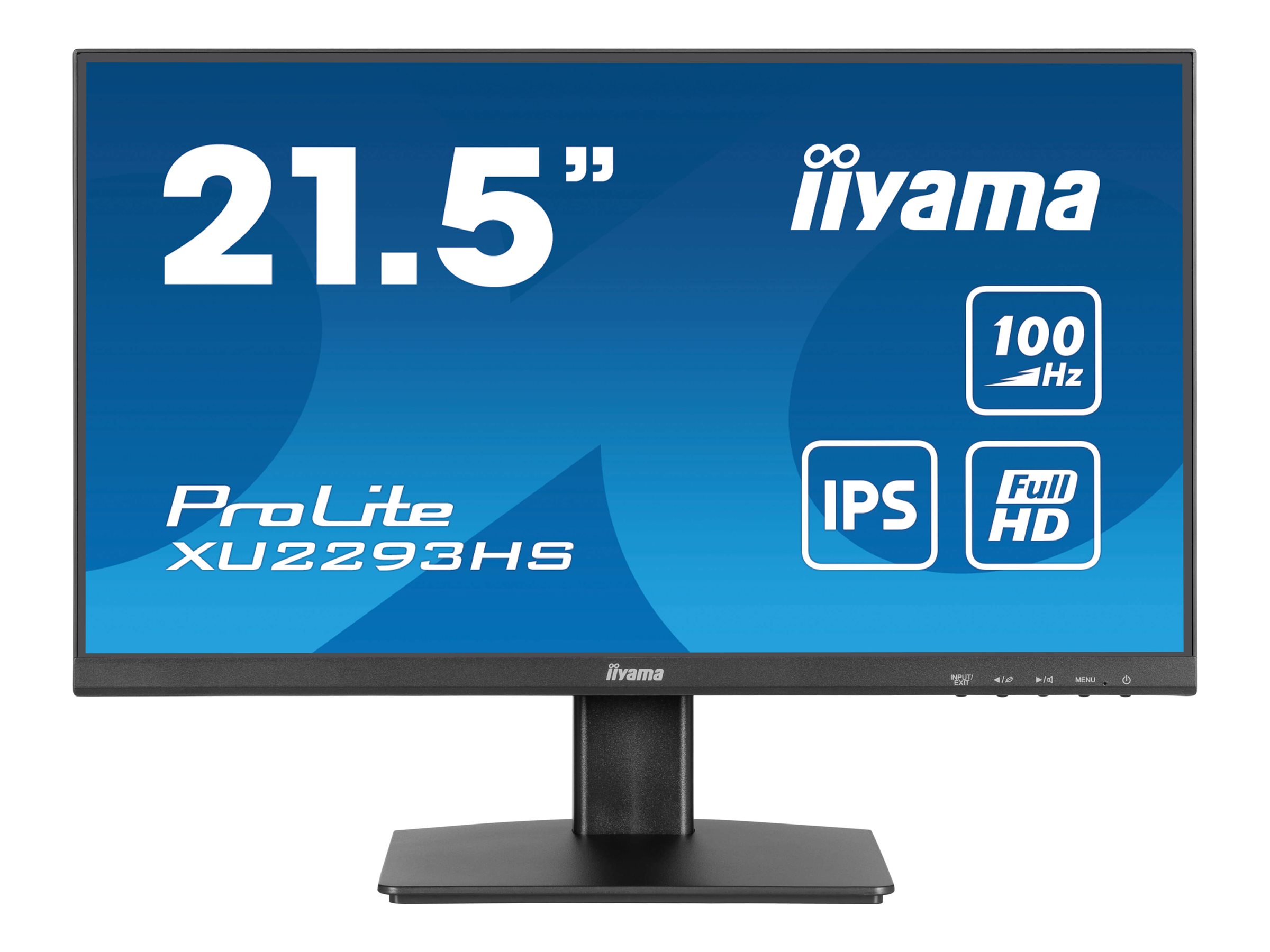 iiyama ProLite XU2293HS-B6 - Écran LED - 22" (21.5" visualisable) - 1920 x 1080 Full HD (1080p) @ 100 Hz - IPS - 300 cd/m² - 1000:1 - 1 ms - HDMI, DisplayPort - haut-parleurs - noir, mat - XU2293HS-B6 - Écrans d'ordinateur