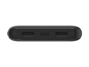 Belkin BOOST CHARGE - Banque d'alimentation - 10000 mAh - 15 Watt - 3 connecteurs de sortie (24 pin USB-C, 2 x USB) - noir - BPB011BTBK - Adaptateurs électriques et chargeurs