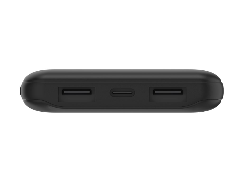 Belkin BOOST CHARGE - Banque d'alimentation - 10000 mAh - 15 Watt - 3 connecteurs de sortie (24 pin USB-C, 2 x USB) - noir - BPB011BTBK - Adaptateurs électriques et chargeurs