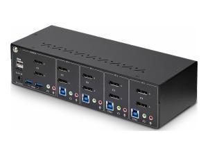 StarTech.com Switch KVM 4 Ports DisplayPort pour 2 Moniteurs, KVM 4K 60Hz - Commutateur écran-clavier-souris/audio - 4 x KVM / audio / USB - 1 utilisateur local - de bureau - Conformité TAA - P4DD46A2-KVM-SWITCH - Commutateurs KVM