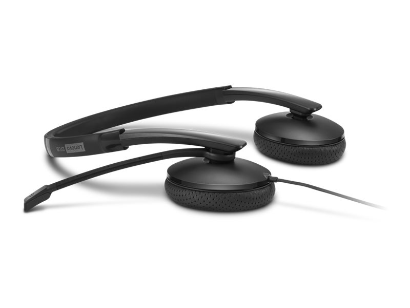 Lenovo - Combiné VoIP - sur-oreille - filaire - USB-C - noir - 4XD1M45626 - Écouteurs