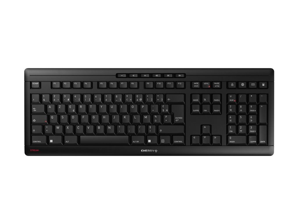 CHERRY STREAM CLAVIER SANS FIL - Clavier - sans fil - 2.4 GHz - Français - commutateur : CHERRY SX - noir - JK-8550FR-2 - Claviers