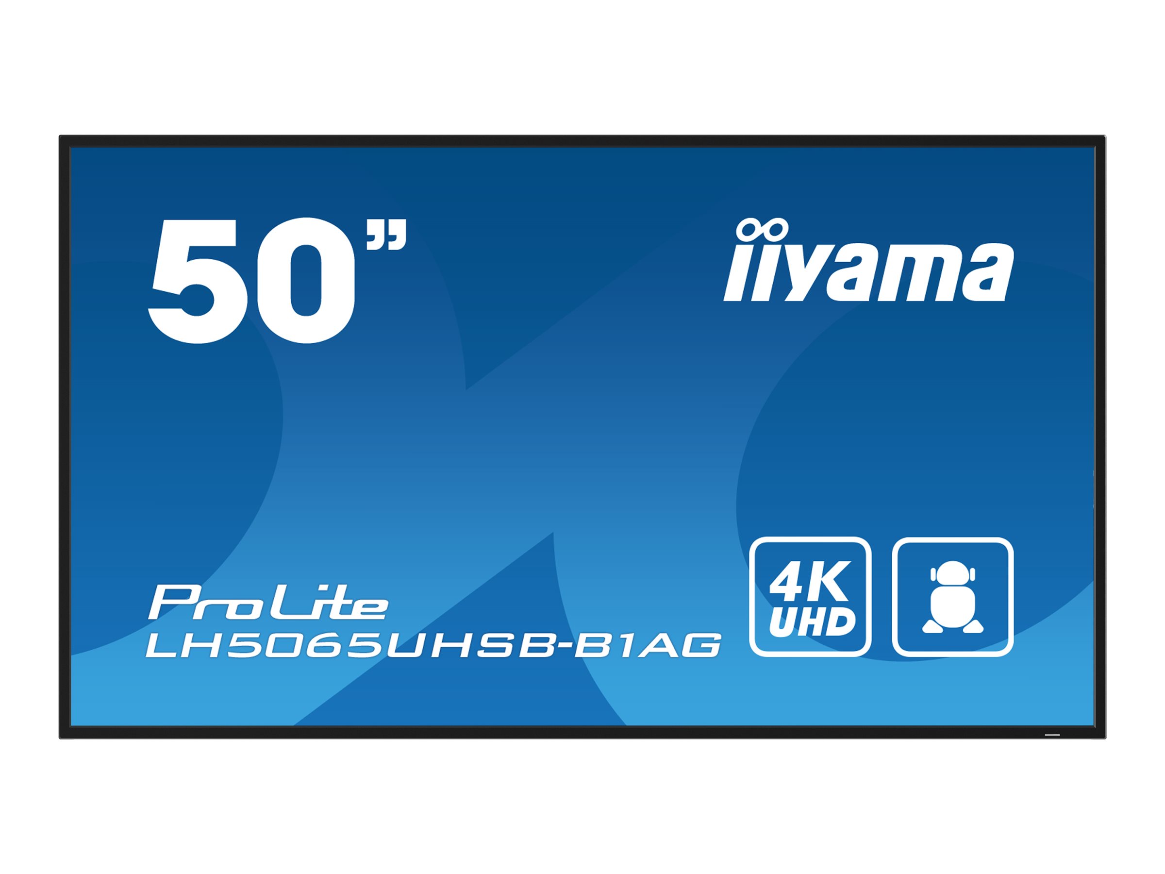 iiyama ProLite LH5065UHSB-B1AG - Classe de diagonale 50" (49.5" visualisable) écran LCD rétro-éclairé par LED - signalisation numérique - Android - 4K UHD (2160p) 3840 x 2160 - noir - LH5065UHSB-B1AG - Écrans de signalisation numérique