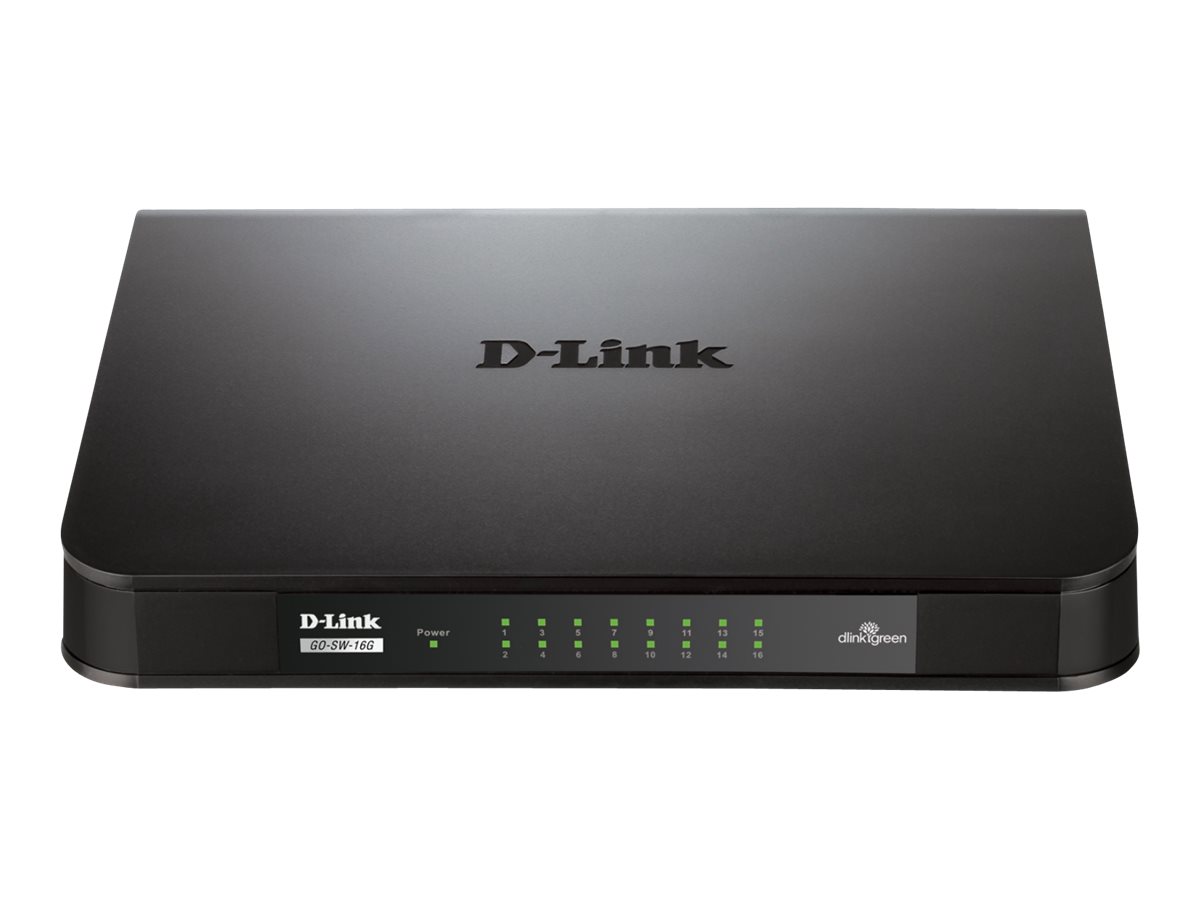 D-Link GO-SW-16G - Commutateur - non géré - 16 x 10/100/1000 - de bureau, Montable sur rack - GO-SW-16G - Concentrateurs et commutateurs gigabit