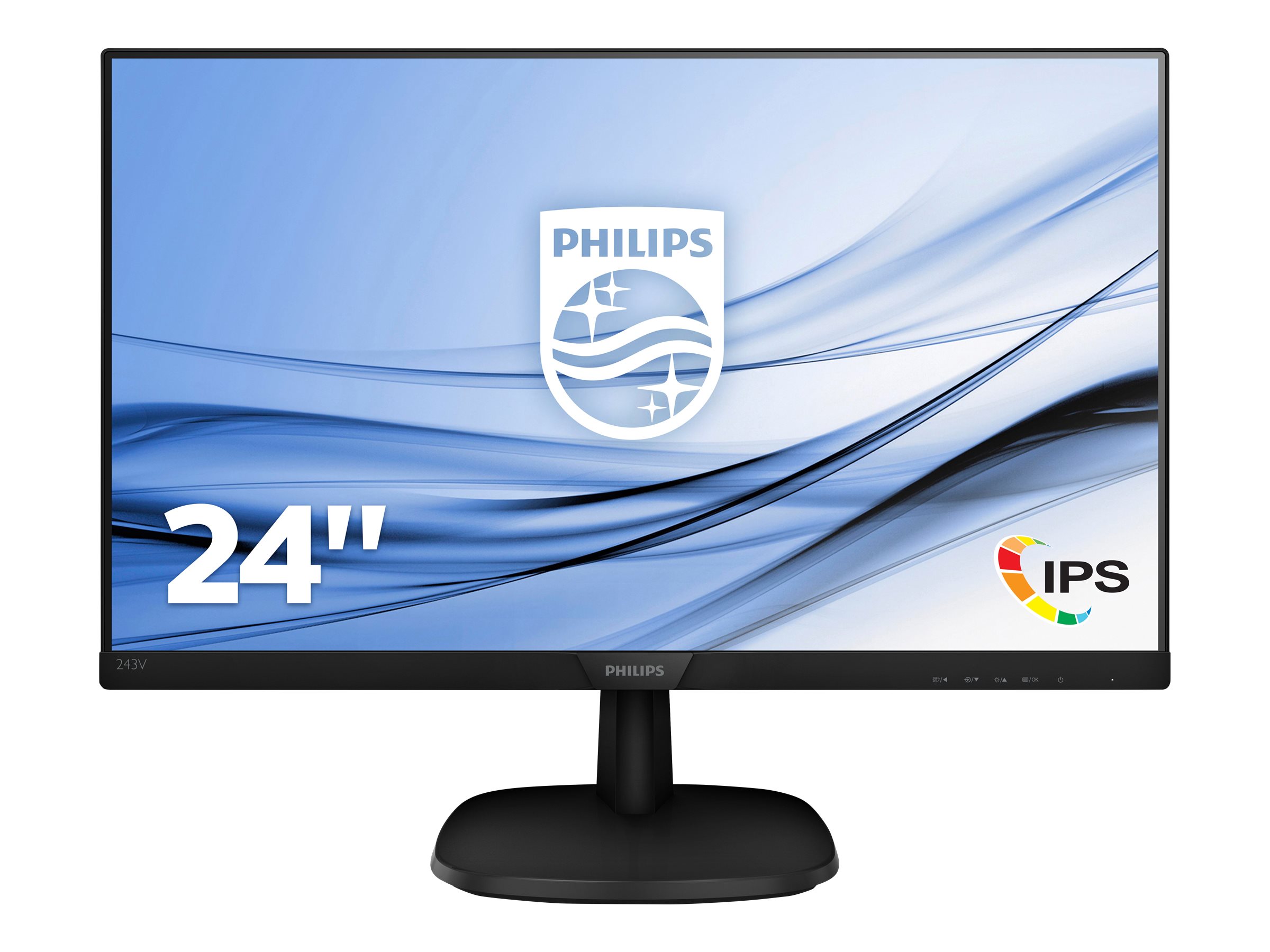 Philips V-line 243V7QDSB - Écran LED - 24" (23.8" visualisable) - 1920 x 1080 Full HD (1080p) @ 60 Hz - IPS - 250 cd/m² - 1000:1 - 5 ms - HDMI, DVI-D, VGA - noir texturé - 243V7QDSB/00 - Écrans d'ordinateur