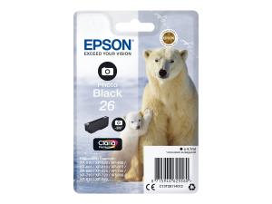 Epson 26 - 4.7 ml - photo noire - original - blister - cartouche d'encre - pour Expression Premium XP-510, 520, 600, 605, 610, 615, 620, 625, 700, 710, 720, 800, 810, 820 - C13T26114012 - Cartouches d'imprimante