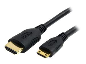 StarTech.com Câble HDMI haute vitesse avec Ethernet 1 m - HDMI vers HDMI Mini - M/M - Câble HDMI avec Ethernet - HDMI mâle pour 19 pin mini HDMI Type C mâle - 1 m - blindé - noir - HDACMM1M - Accessoires pour systèmes audio domestiques