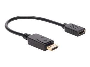 Eaton Tripp Lite Series DisplayPort to HDMI Video Adapter Video Converter (M/F), HDCP, Black, 1 ft. - Adaptateur vidéo - DisplayPort mâle pour HDMI femelle - 30.48 cm - noir - moulé - P136-001 - Accessoires pour téléviseurs