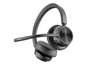 Poly Voyager 4320-M - Micro-casque - sur-oreille - Bluetooth - sans fil, filaire - USB-A via adaptateur Bluetooth, USB-A - noir - Certifié pour Microsoft Teams, certifié Zoom - 77Z00AA - Écouteurs