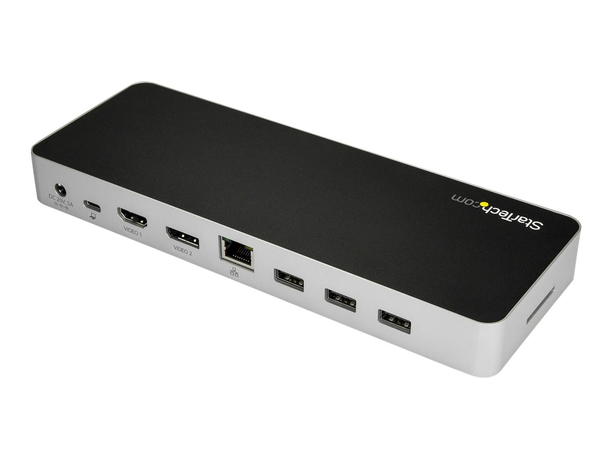 StarTech.com Dock USB-C pour PC portable - 2x 4K, PD 60W et lecteur SD - Station d'accueil - USB-C - HDMI, DP - 1GbE - 60 Watt - DK30CHDPPDUE - Stations d'accueil pour ordinateur portable