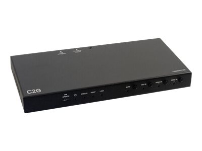 C2G Dual 4K HDMI HDBaseT + VGA, 3.5mm, and RS232 over Cat Switching Extender Box Transmitter to Ultra-Slim Box Receiver - 4K 60Hz - Rallonge vidéo/audio/série - émetteur - HDMI, HDBaseT - plus de CAT 5e/6/6a/7 - jusqu'à 70 m - C2G30027 - Prolongateurs de signal