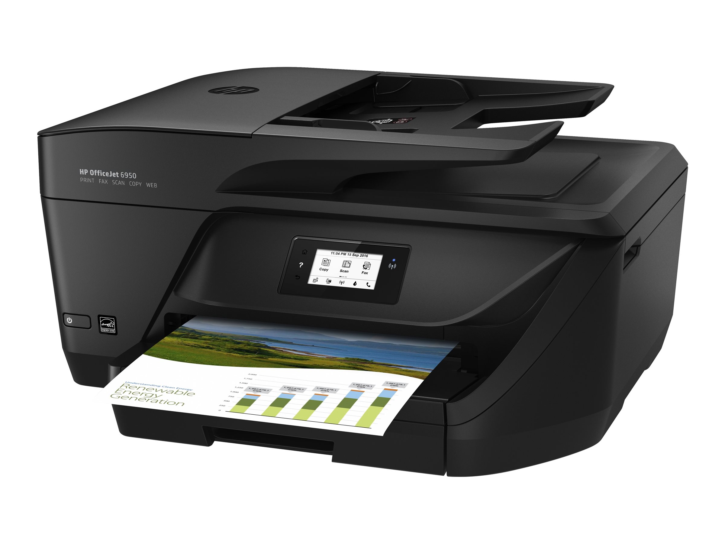 HP Officejet 6950 All-in-One - Imprimante multifonctions - couleur - jet d'encre - Legal (216 x 356 mm)/A4 (210 x 297 mm) (original) - A4/Legal (support) - jusqu'à 11 ppm (copie) - jusqu'à 16 ppm (impression) - 225 feuilles - 33.6 Kbits/s - USB 2.0, Wi-Fi(n) - Compatibilité HP Instant Ink - P4C85A#BHC - Imprimantes multifonctions