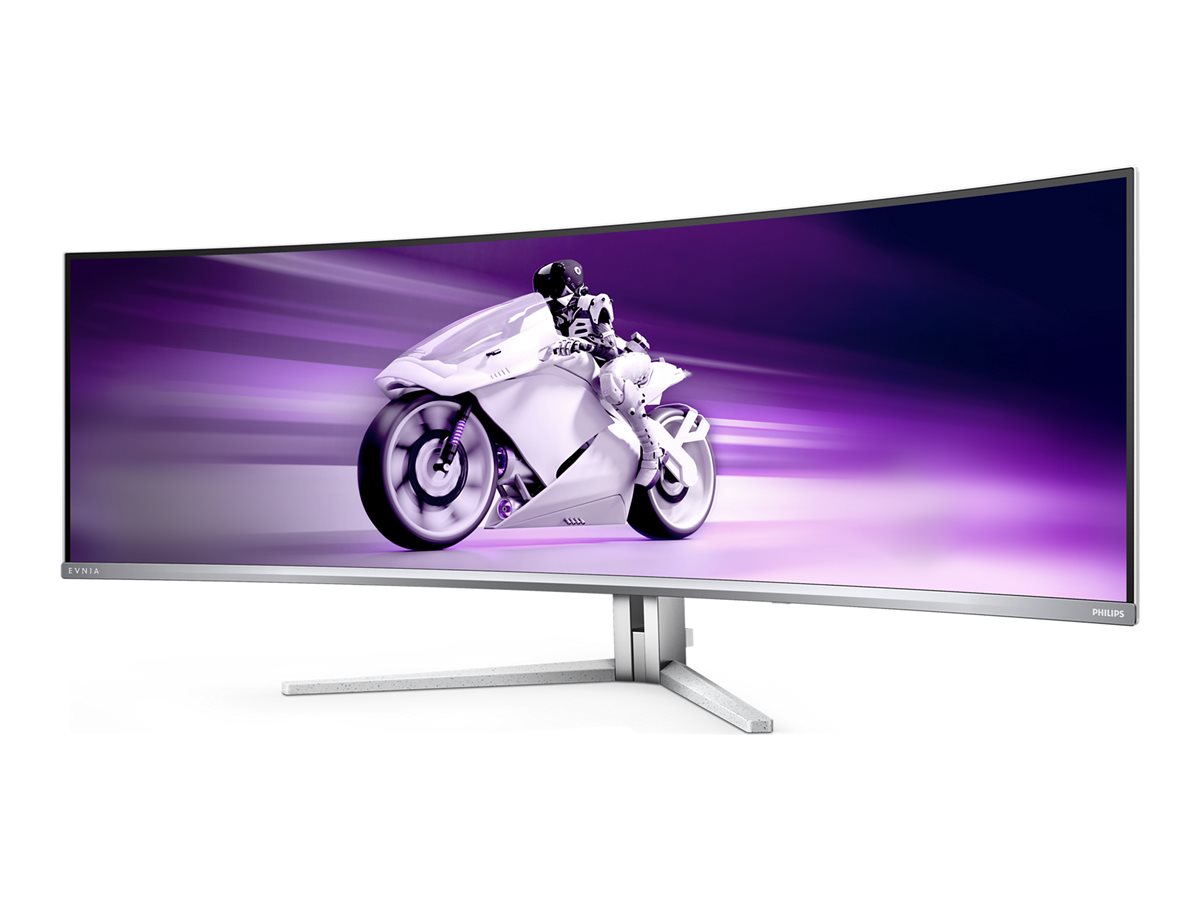 Philips Evnia 8000 49M2C8900 - Moniteur OLED - jeux - incurvé - 49" (48.9" visualisable) - 5120 x 1440 Dual Quad HD @ 240 Hz - 1000 cd/m² - 15000000:1 - DisplayHDR 400 True Black - 0.03 ms - 2xHDMI, DisplayPort, USB-C - haut-parleurs - blanc texturé - 49M2C8900/00 - Écrans d'ordinateur