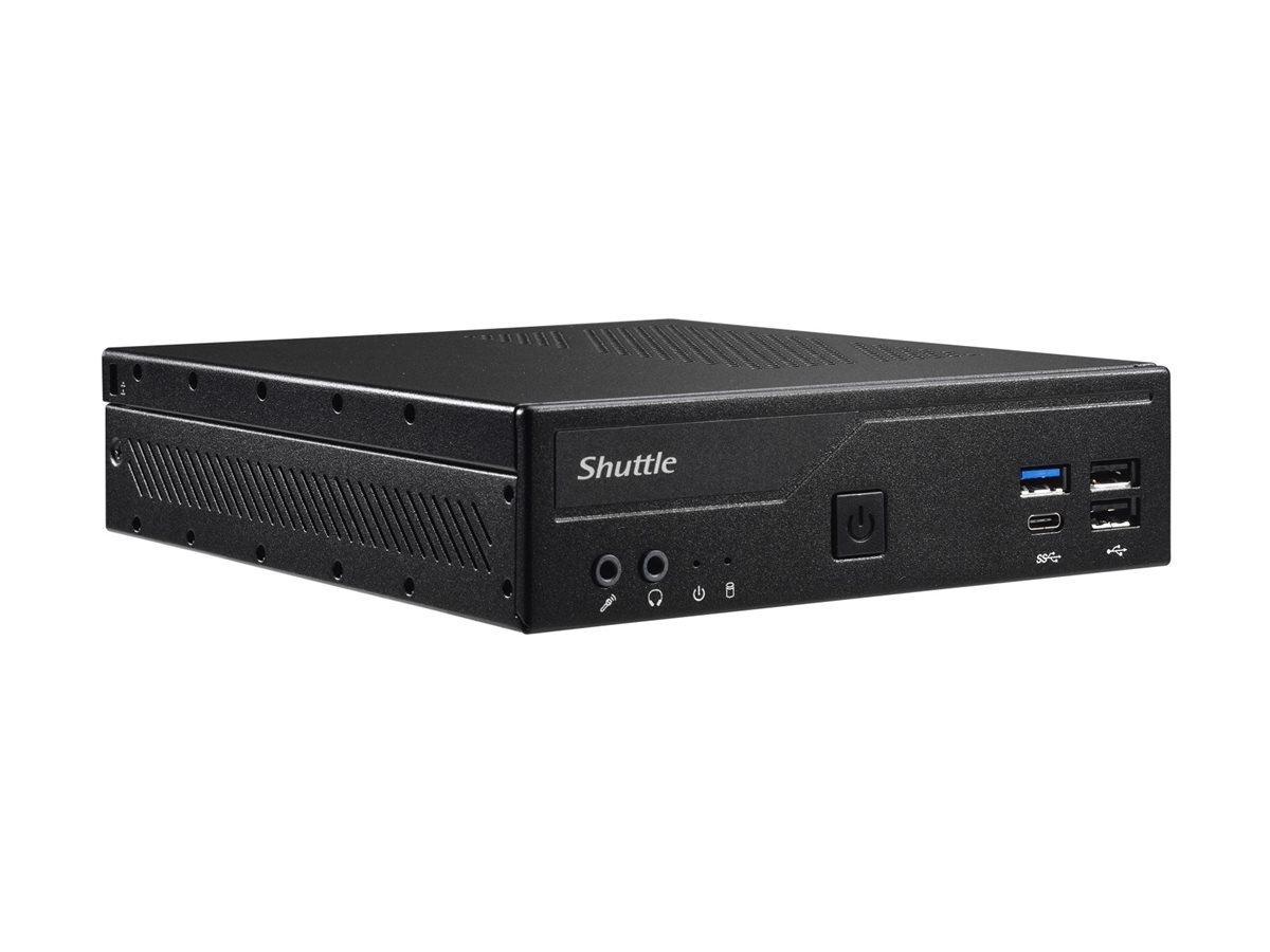 Shuttle XPC slim DH610 - Barebone - Slim-PC Socket LGA1700 - Intel H610 - pas de processeur jusqu'à - RAM 0 Go - Gigabit Ethernet, 2.5 Gigabit Ethernet - noir - DH610 - Mini-systèmes