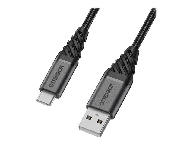 OtterBox Premium - Câble USB - 24 pin USB-C (M) pour USB (M) - USB 2.0 - 3 A - 2 m - noir cendre foncé - 78-52665 - Câbles USB
