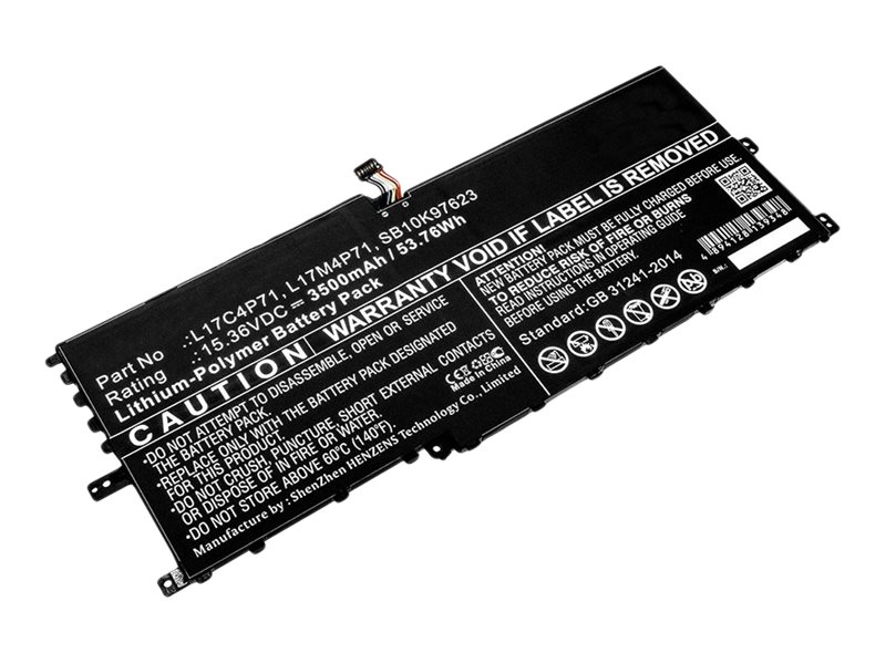 DLH - Batterie de portable (équivalent à : Lenovo 01AV475, Lenovo L17M4P71, Lenovo 01AV474, Lenovo 01AV499, Lenovo 02DL003, Lenovo L17C4P71, Lenovo L17M4P73, Lenovo SB10K97623, Lenovo SB10K97624, Lenovo SB10K97638) - lithium-polymère - 3500 mAh - 54 Wh - pour Lenovo ThinkPad X1 Yoga (3rd Gen) 20LD, 20LE, 20LF, 20LG - LEVO4906-B054Y2 - Batteries pour ordinateur portable