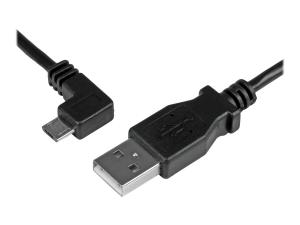 StarTech.com Câble de charge et synchronisation Micro USB de 2 m - Cordon USB-A vers Micro-B à angle gauche - M/M - 0,25 mm² - Câble USB - Micro-USB de type B (M) pour USB (M) - USB 2.0 - 2 m - connecteur à angle gauche, moulé - noir - pour P/N: USB2PCARBK, USB2PCARBKS, USBEXTAA10BK, USBEXTAA6BK, USBLT2PCARW, USBUB2PCARB - USBAUB2MLA - Câbles USB