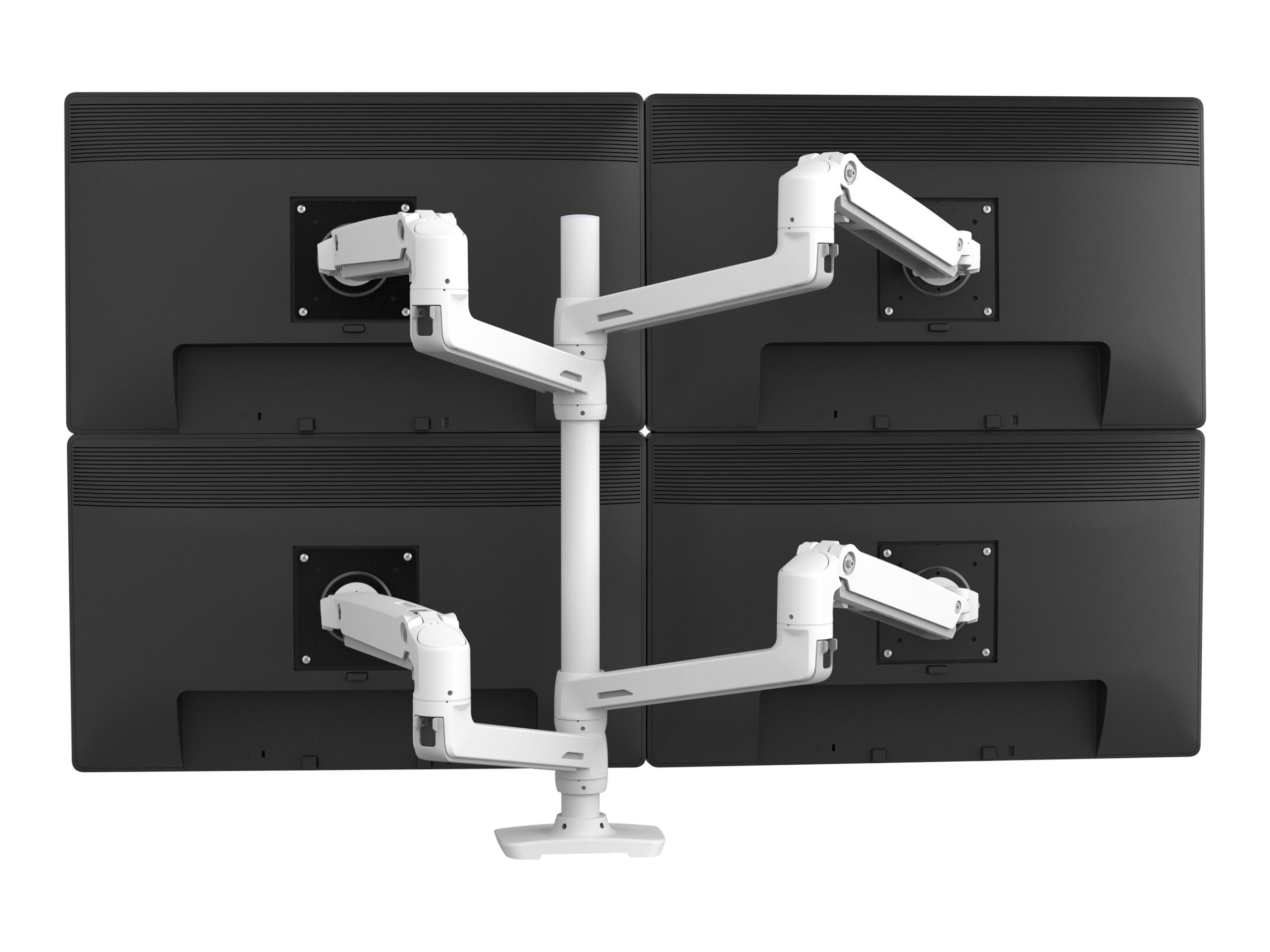 Ergotron LX - Kit de montage (poteau haut, bras d'empilage double) - pour 2 écrans LCD - aluminium - blanc - Taille d'écran : jusqu'à 40 pouces - montrable sur bureau - 45-509-216 - Accessoires pour écran