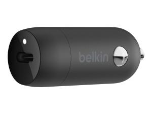 Belkin BOOST CHARGE - Adaptateur d'alimentation pour voiture - 20 Watt - Fast Charge (24 pin USB-C) - noir - CCA003BTBK - Adaptateurs électriques et chargeurs